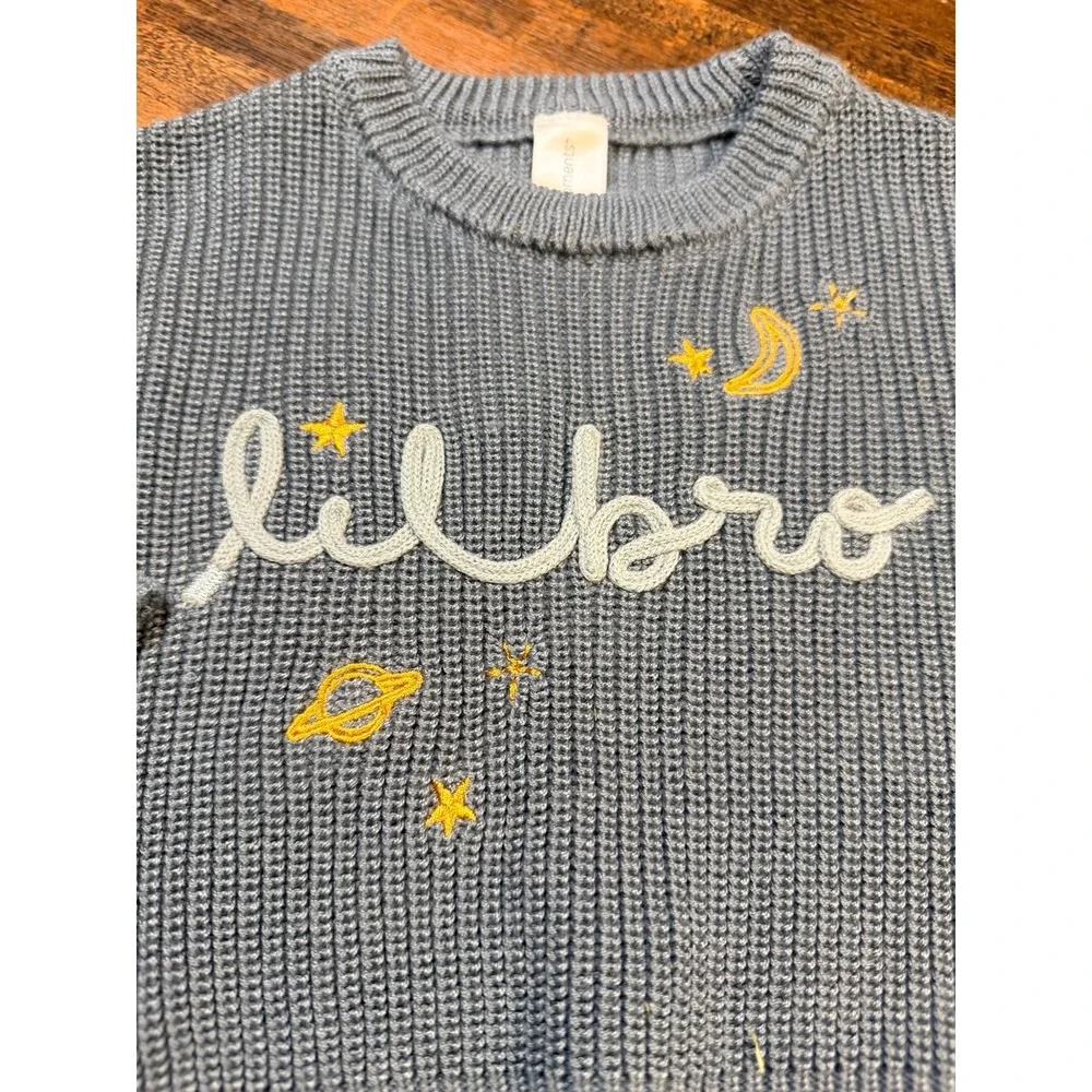 NWT Gerber Modern Moments Little Bro Celestial embroidered knit sweater.  Sz 6/9